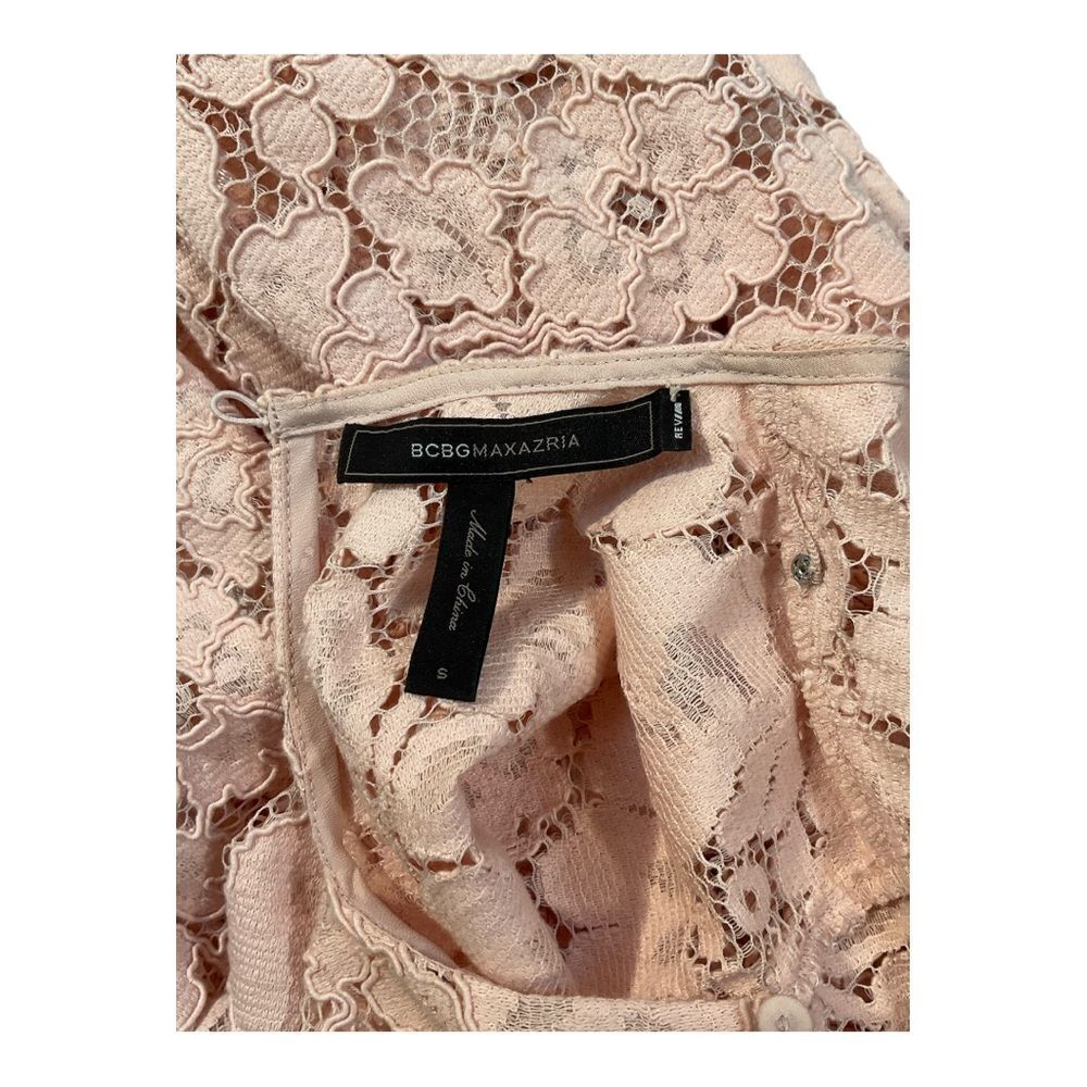 BCBG MAXAZRIA Women’s Size Small Pale Pink Diane Oversized Lace Knee Dress - Picture 6 of 12
